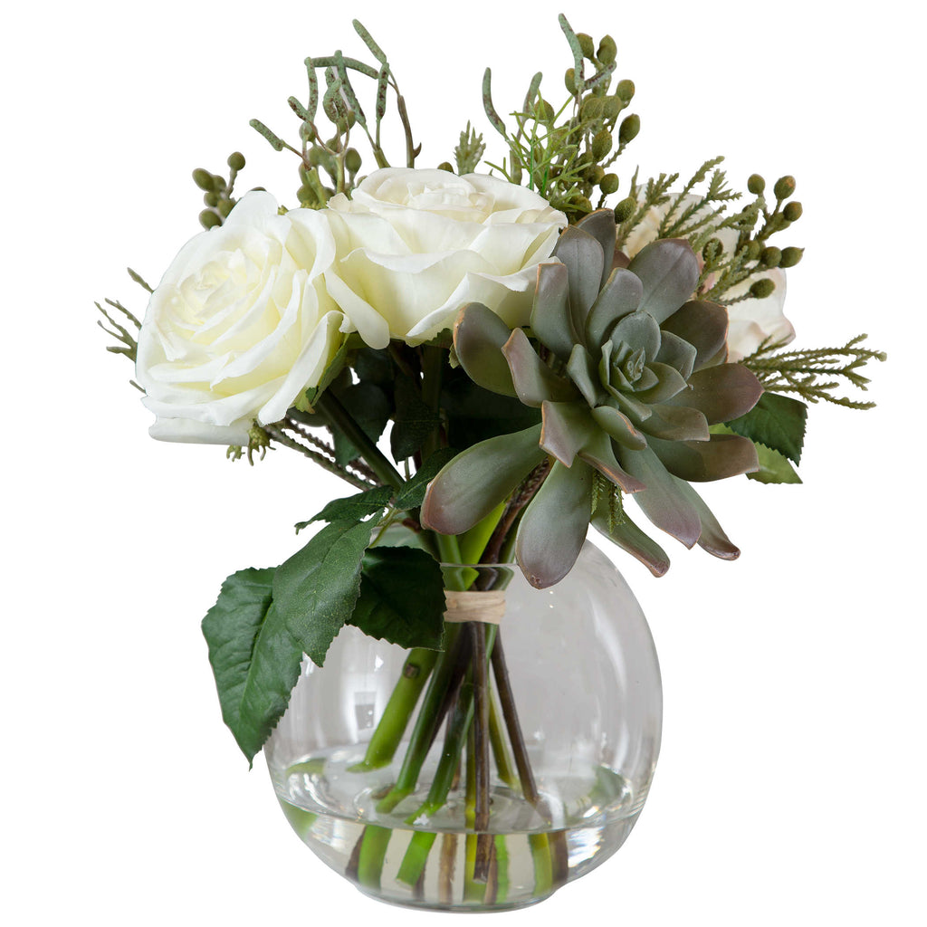 Belmonte Floral Bouquet & Vase - Bombay Mercantile