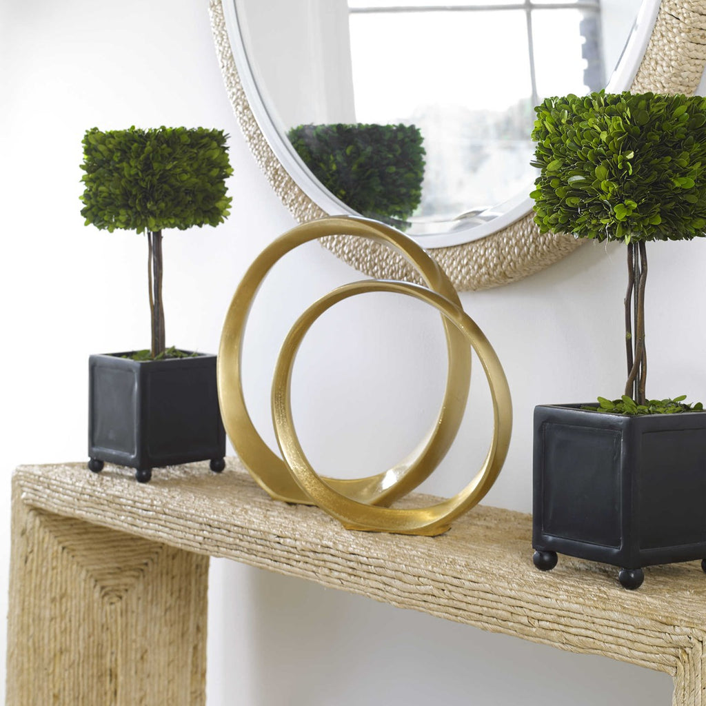 Preserved Boxwood Square Topiaries, Set of 2 - Bombay Mercantile