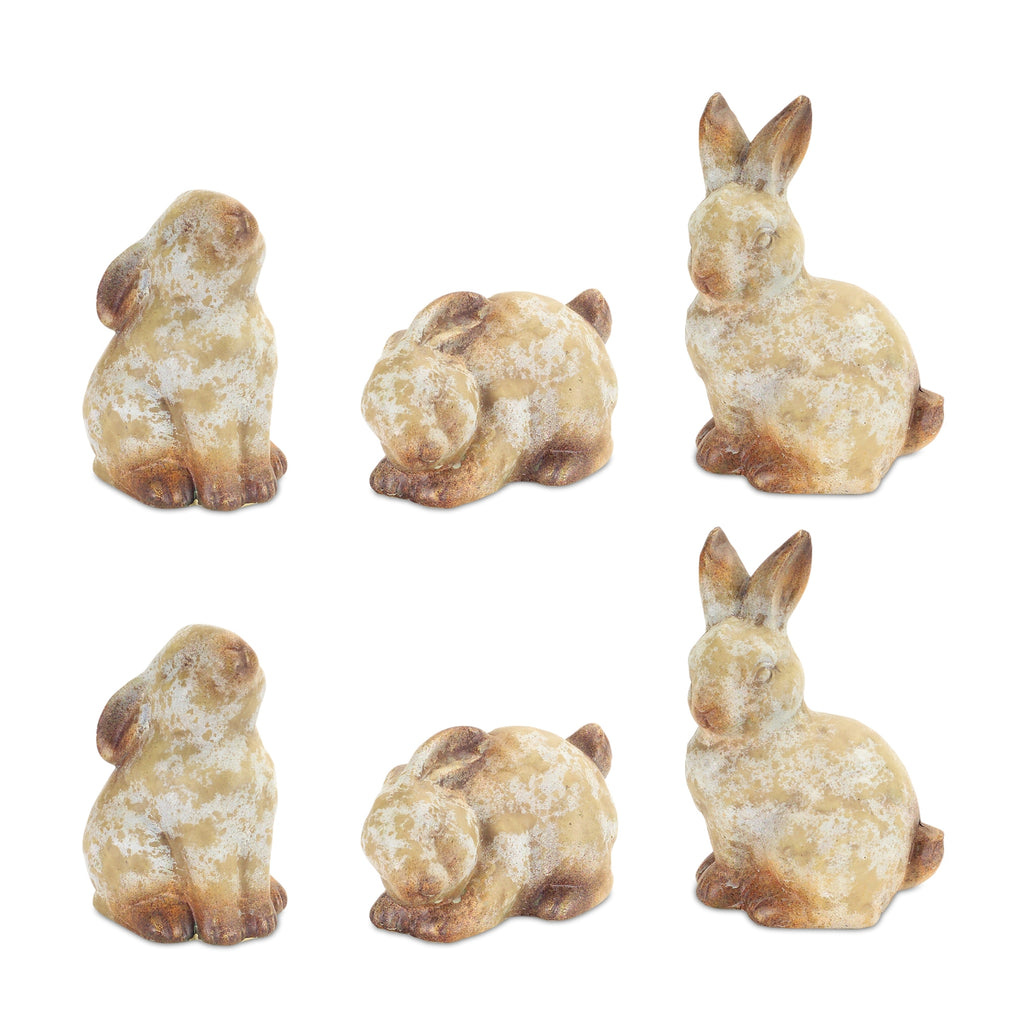 Set of 6, Terracotta Rabbits - Bombay Mercantile