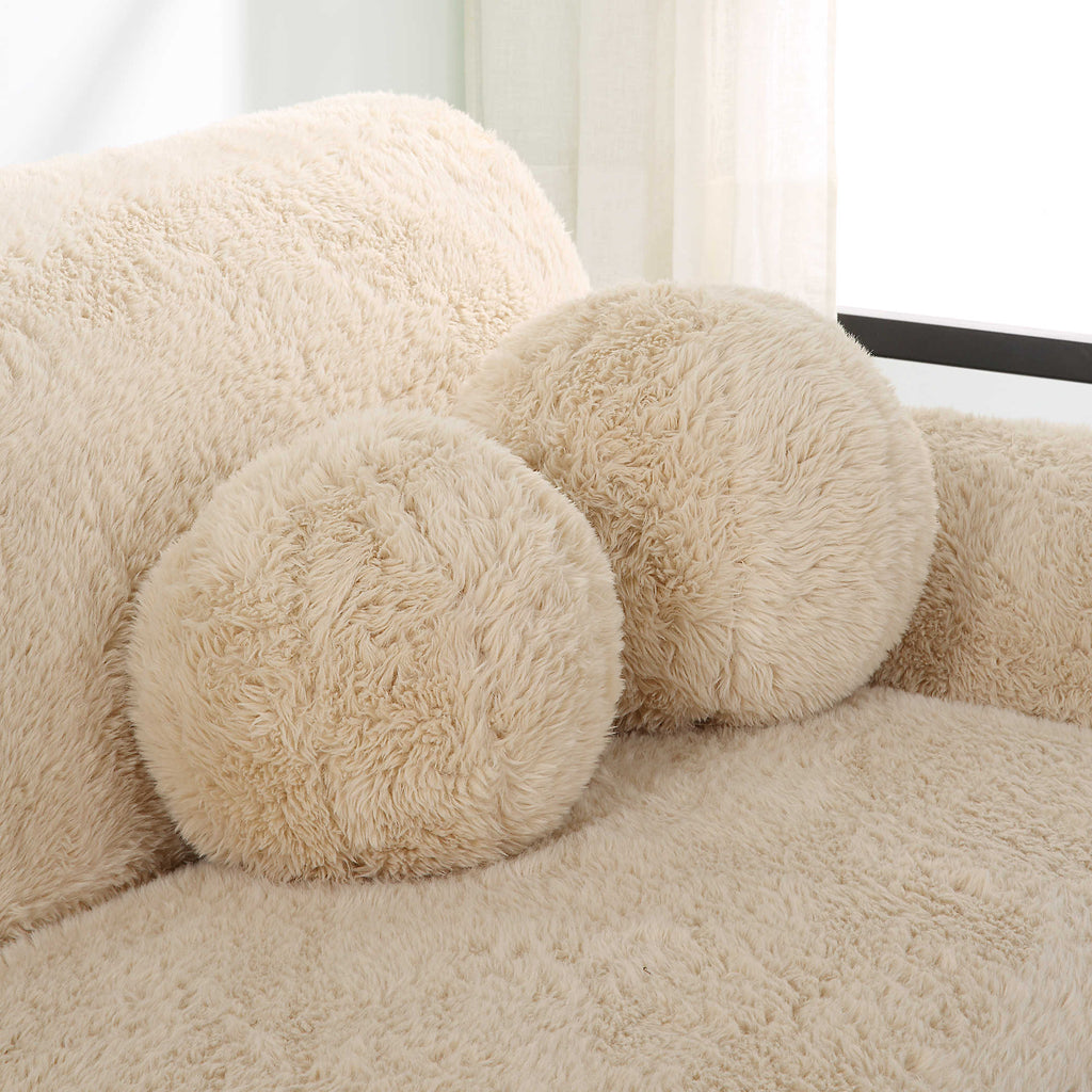 Abide Ball Sheepskin Pillows, Set of 2 - Bombay Mercantile