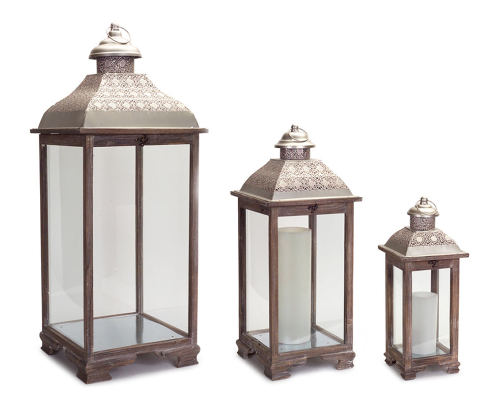 Set of 3, Vintage Lanterns - Bombay Mercantile