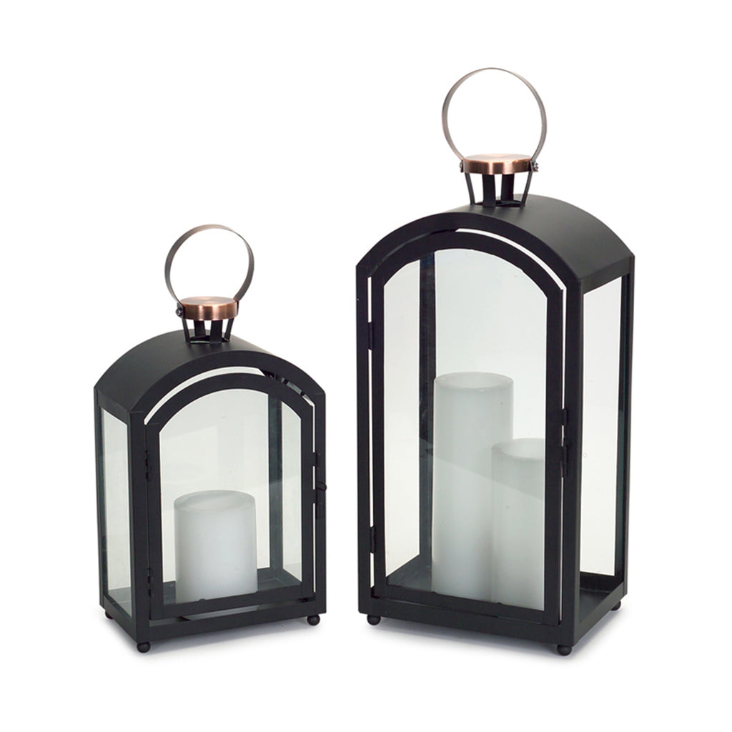Black Dome Lantern, set of 2 - Bombay Mercantile