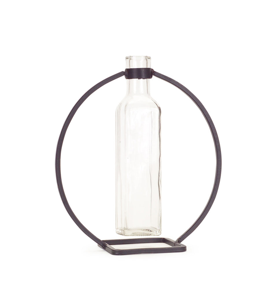 Hanging Vase in circle Stand, Set of 4 - Bombay Mercantile