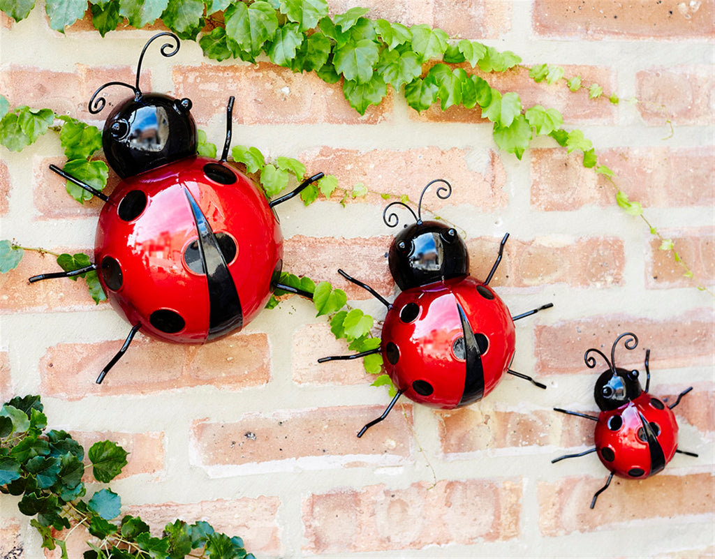 Set of 6 Wall Mountable Ladybugs - Bombay Mercantile