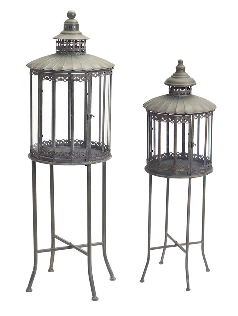 Set of 2 Lantern, With Stand - Bombay Mercantile