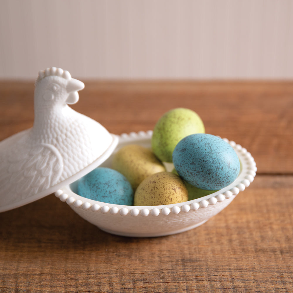 Set of Six Resin Eggs in Carton - Bombay Mercantile