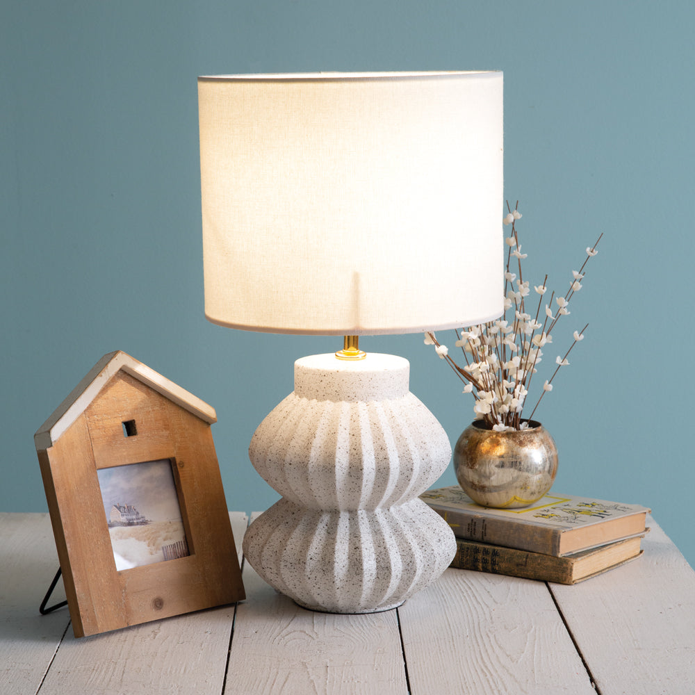 Scalloped Resin Tabletop Lamp - Bombay Mercantile