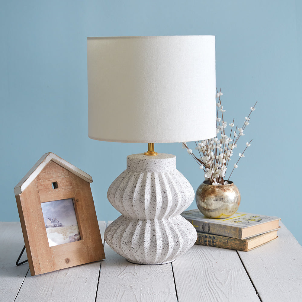 Scalloped Resin Tabletop Lamp - Bombay Mercantile