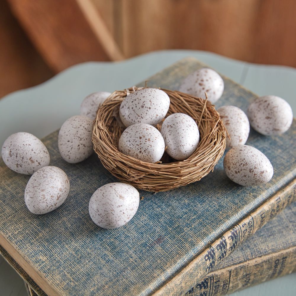 One Dozen Resin Quail Eggs - Bombay Mercantile
