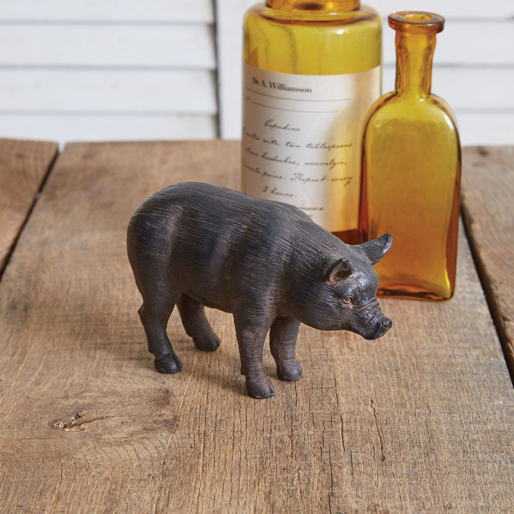 Rustic Pig Figurine - Box of 4 - Bombay Mercantile