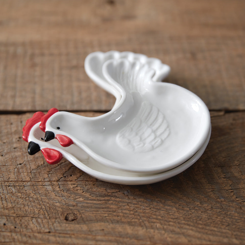 Set of Two Rooster Plates - Bombay Mercantile