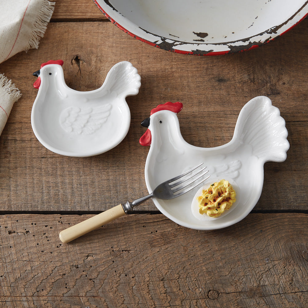 Set of Two Rooster Plates - Bombay Mercantile