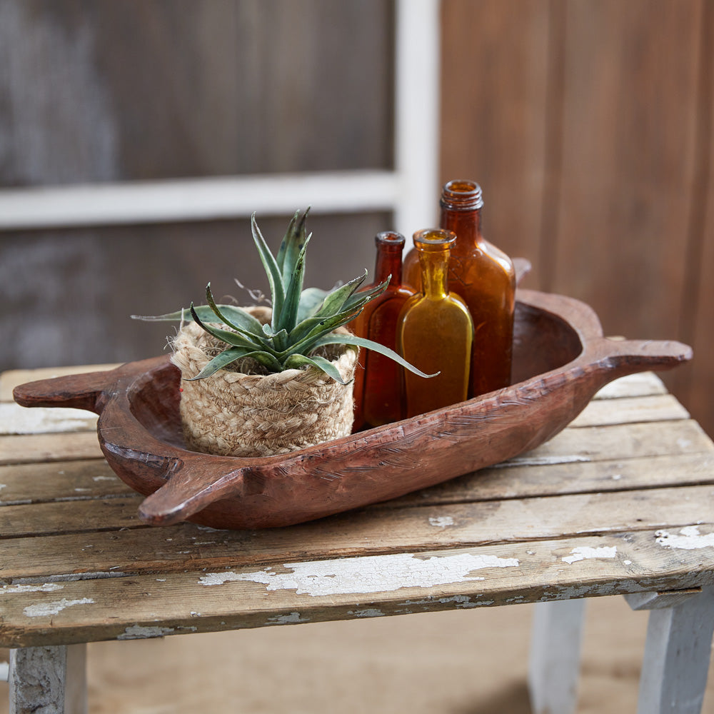 Primitive Trencher Bowl with Handles - Bombay Mercantile