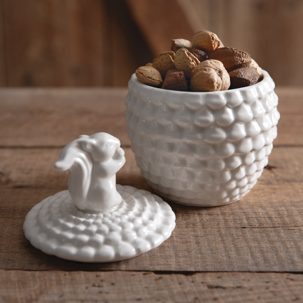 Porcelain Squirrel Canister - Bombay Mercantile