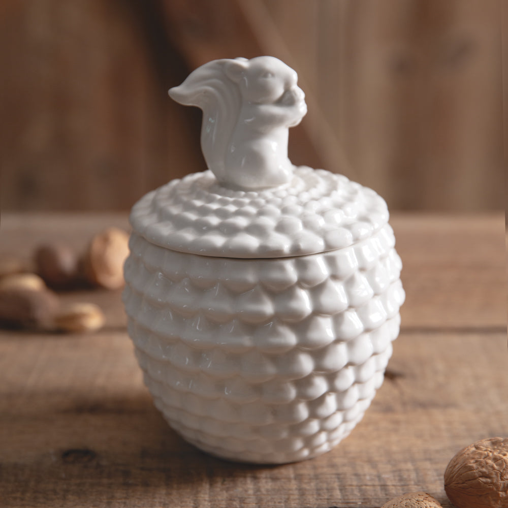 Porcelain Squirrel Canister - Bombay Mercantile