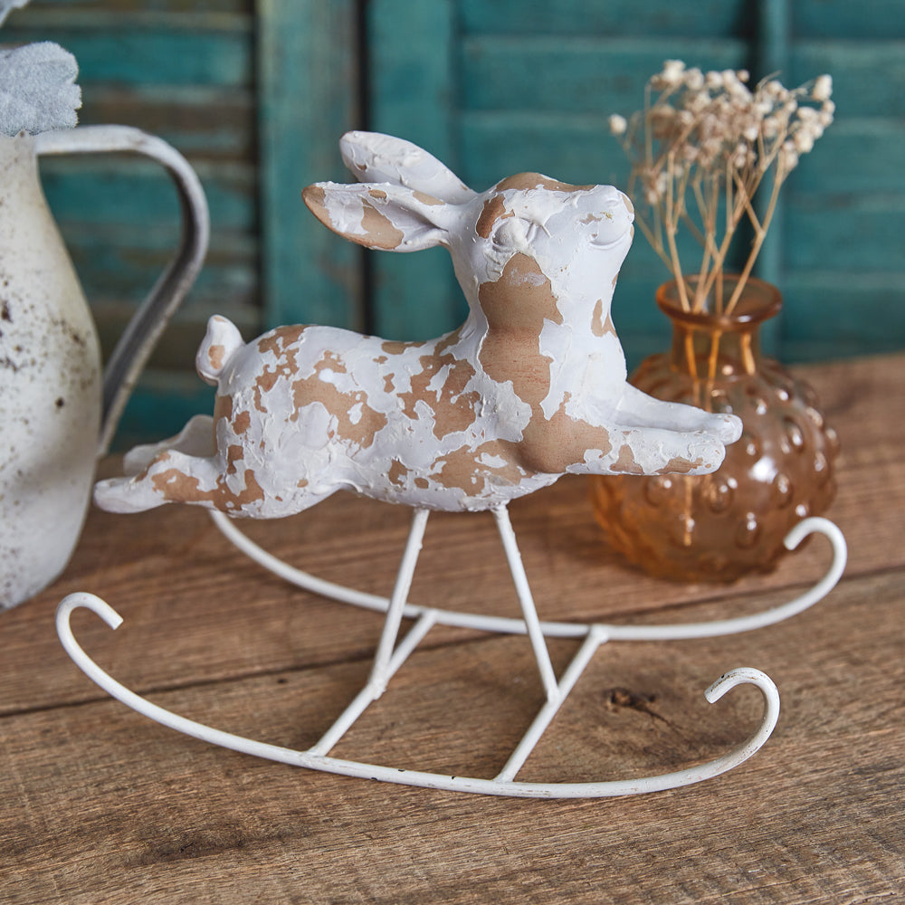 Antique-Inspired Rocking Bunny - Bombay Mercantile