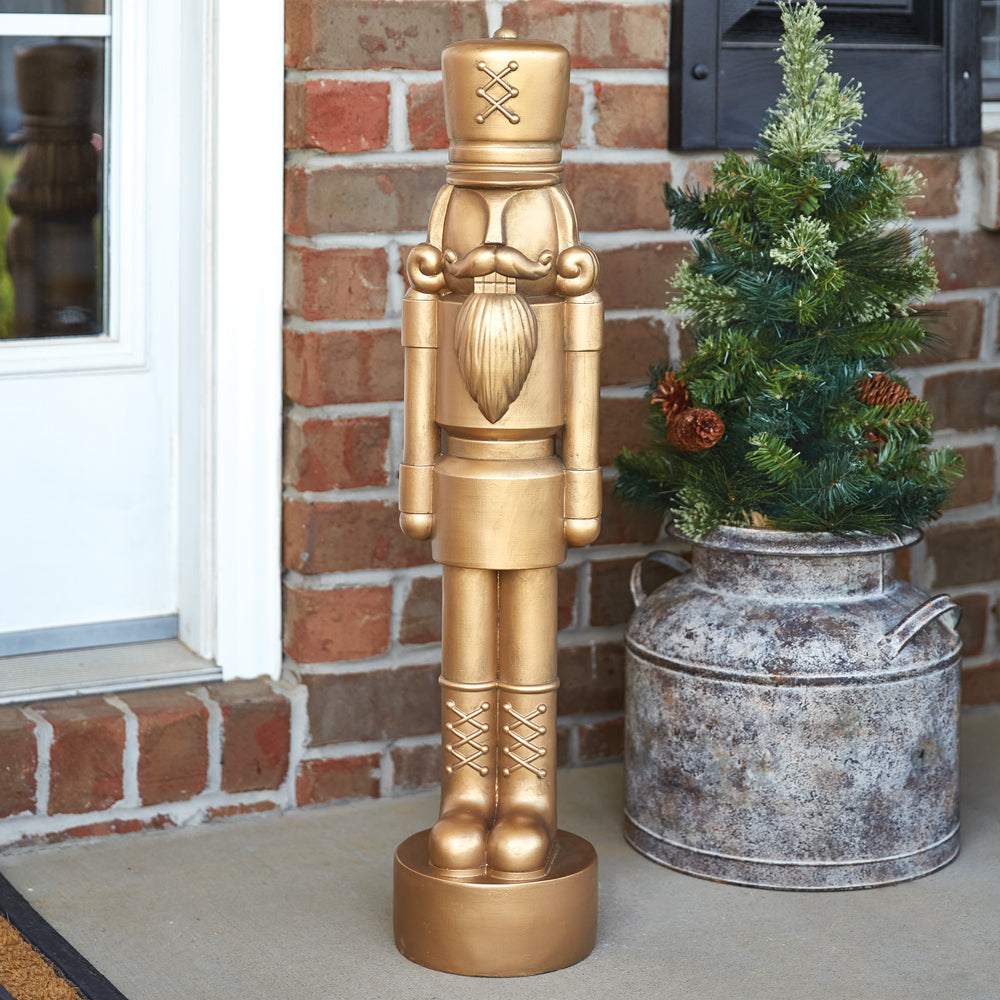Gilded Nutcracker Statue - Bombay Mercantile