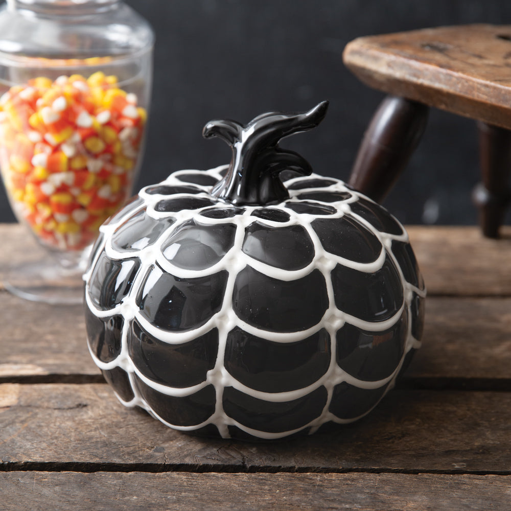 Porcelain Spiderweb Pumpkin - Bombay Mercantile
