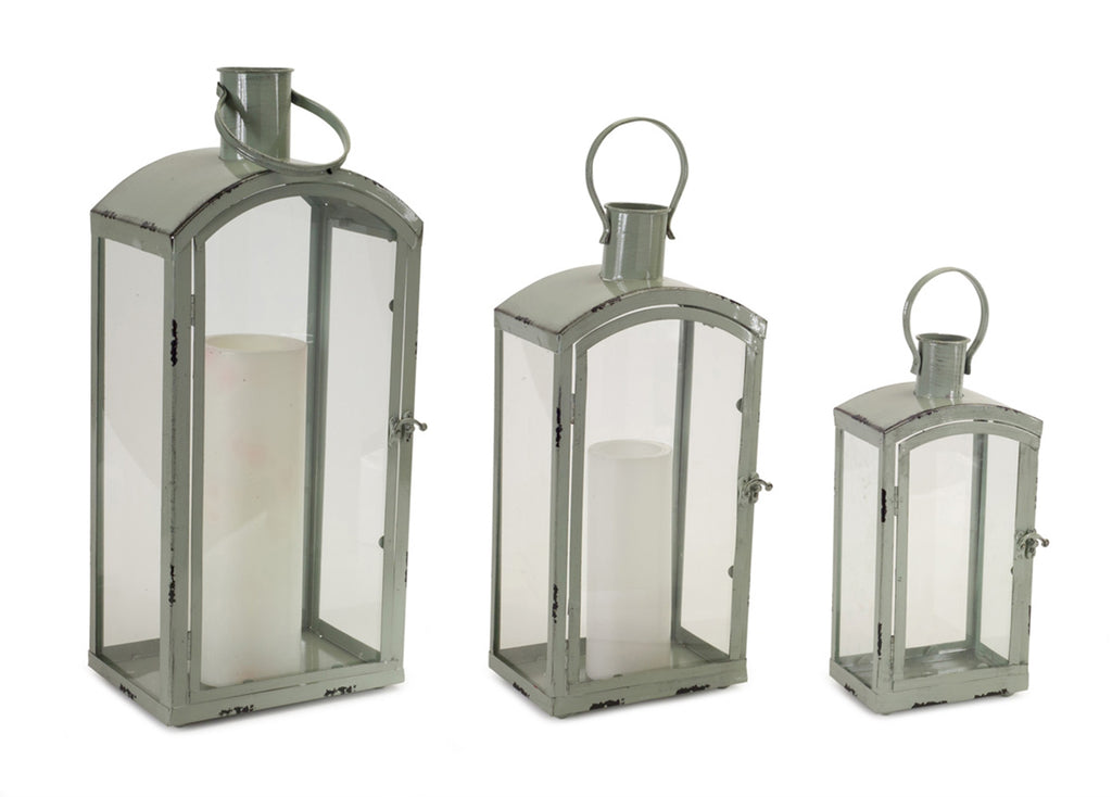 Green Lantern with Loop, Set of 3 - Bombay Mercantile