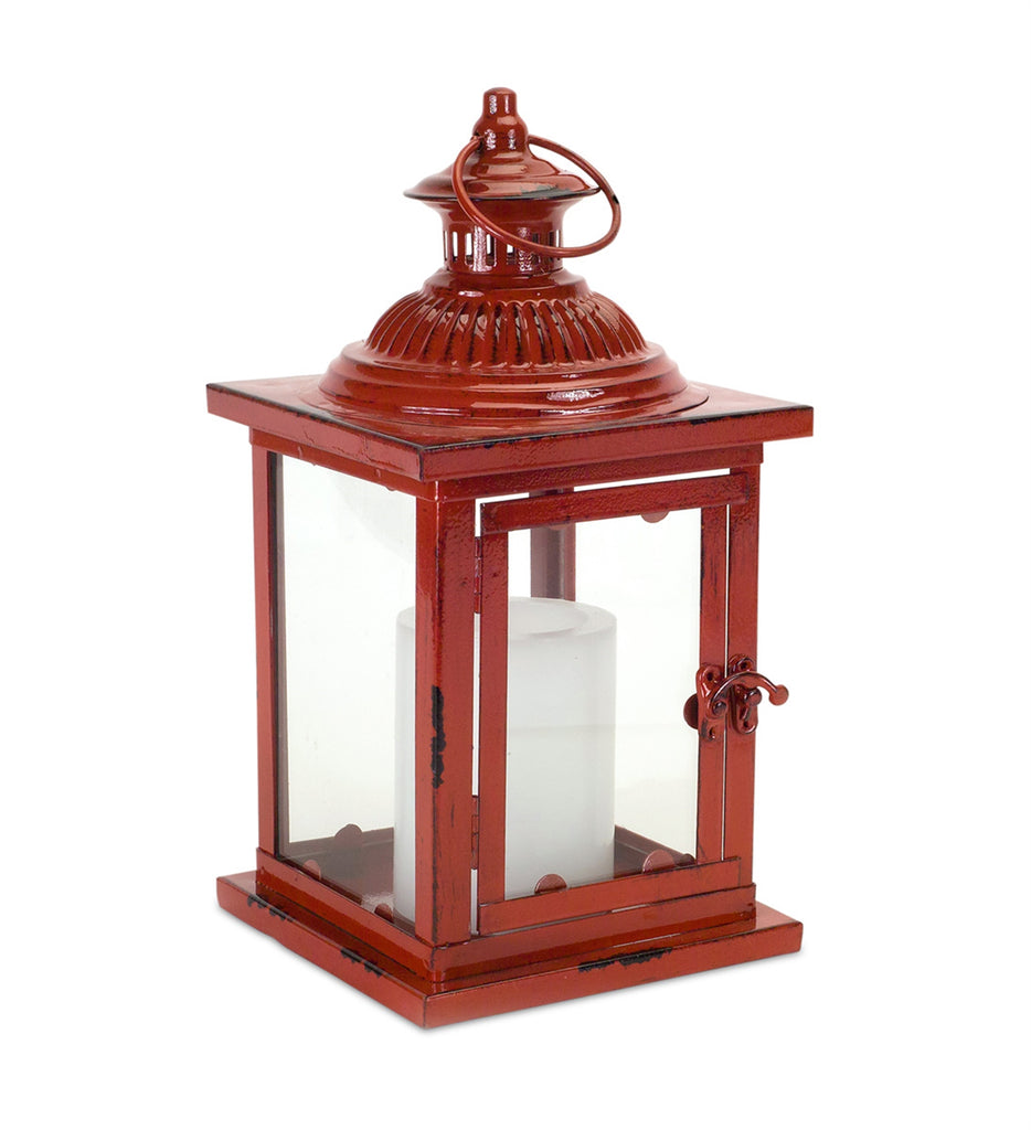 Rustic Set of 2 Red Lantern - Bombay Mercantile