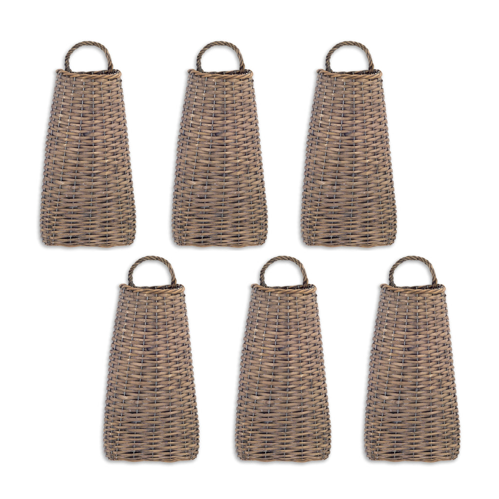 Set of 6 Willow wall Basket, Small - Bombay Mercantile