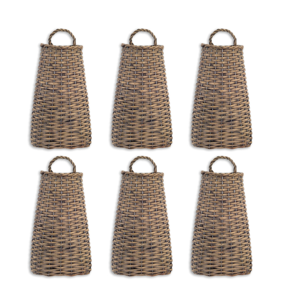 Set of 6 Willow wall Basket, Large - Bombay Mercantile