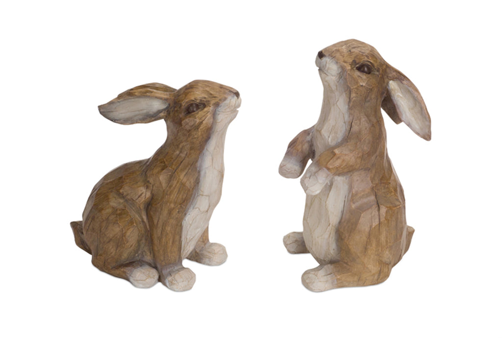 Set of 2 Polystone Rabbit - Bombay Mercantile