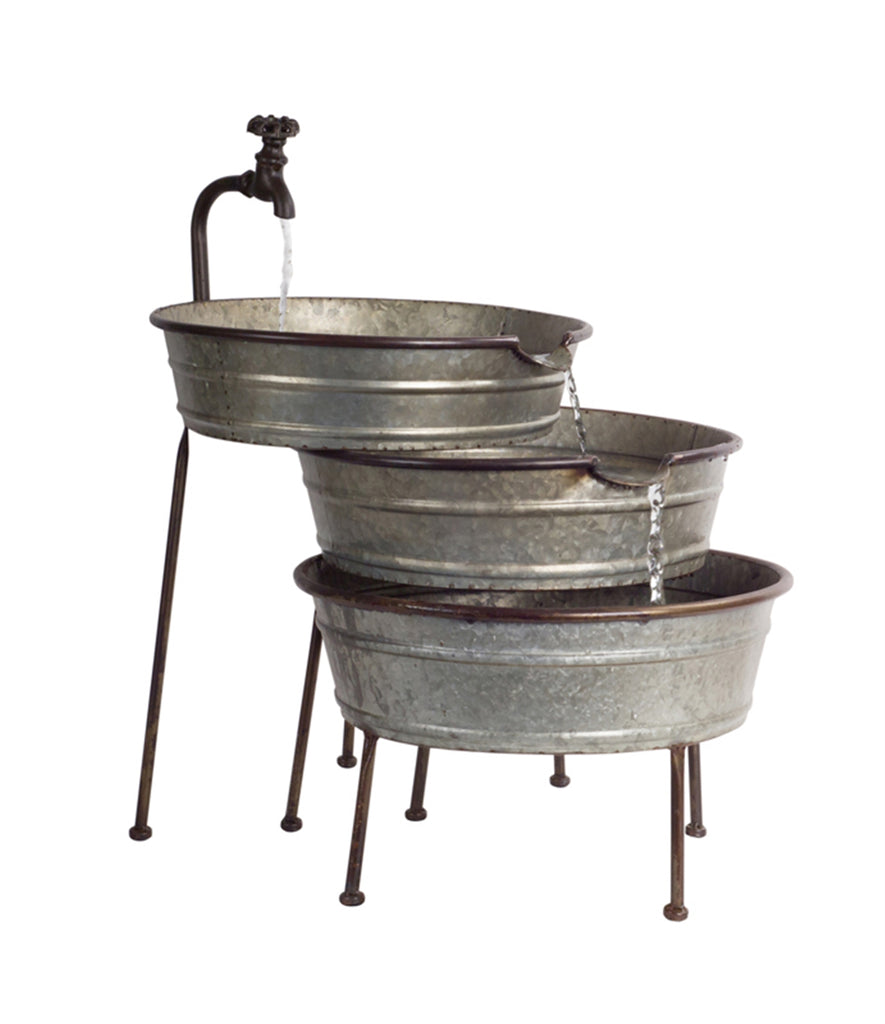 Metal Fountain With Tubs - Bombay Mercantile