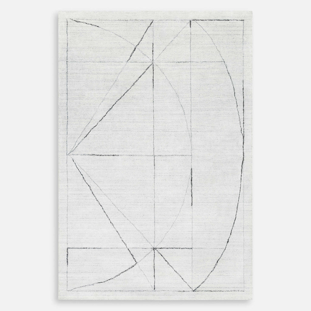 Costilla Modern White 9 X 13 Rug - Bombay Mercantile
