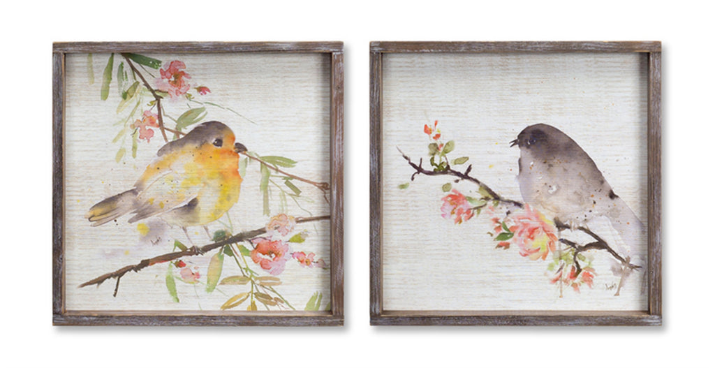 Bird/ Framed Plaque (SET OF 2) - Bombay Mercantile
