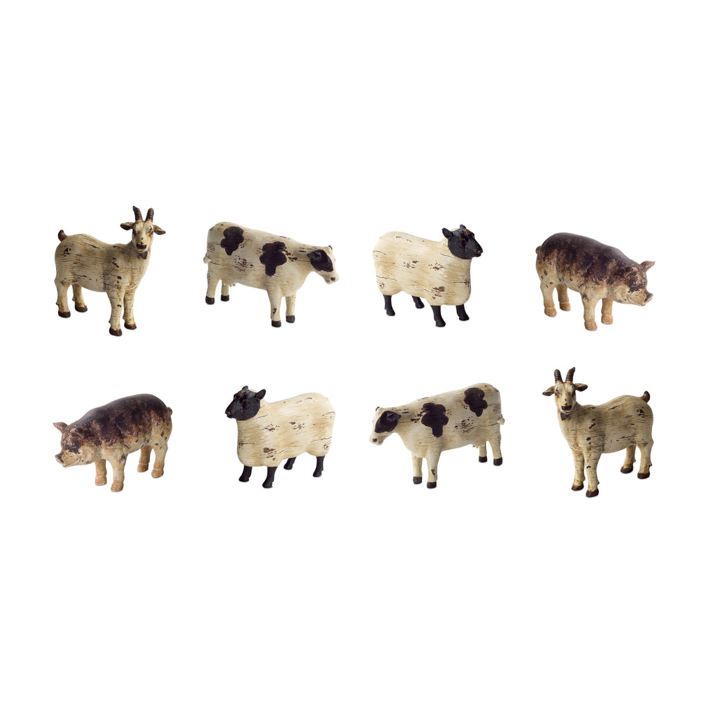 Sheep/ Pig/ Cow/ Goat, set of 8 - Bombay Mercantile
