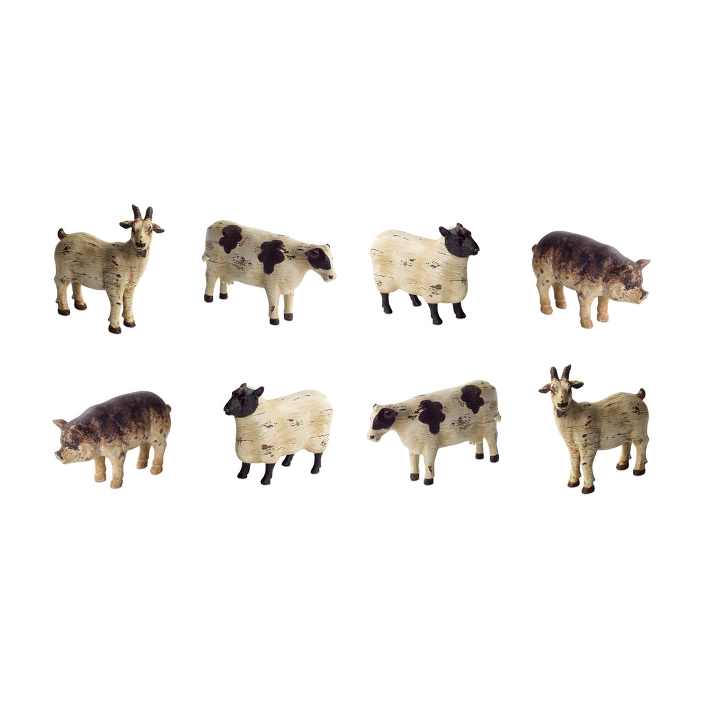Sheep/ Pig/ Cow/ Goat, set of 8 - Bombay Mercantile