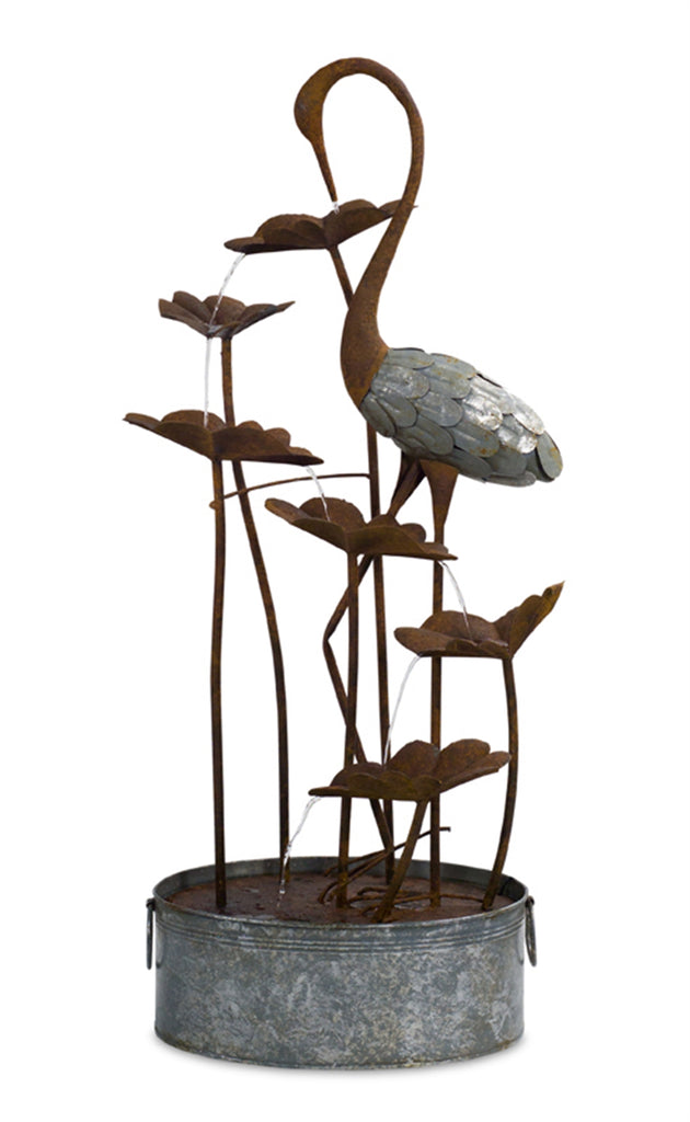 Crane/ Lily Pad Fountain - Bombay Mercantile