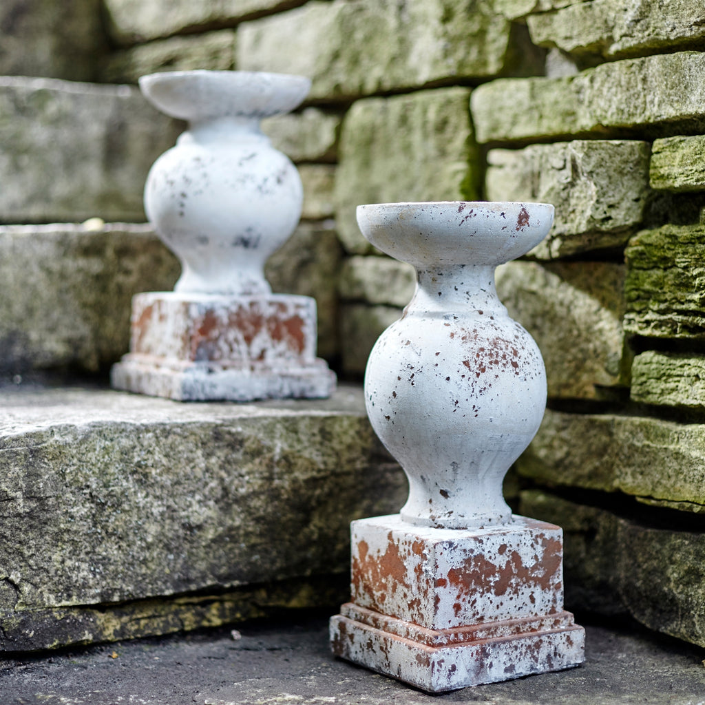 Set of 2, Timeless Cement  Candle holder - Bombay Mercantile