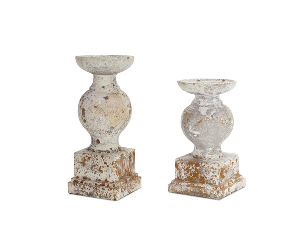 Set of 2, Timeless Cement  Candle holder - Bombay Mercantile