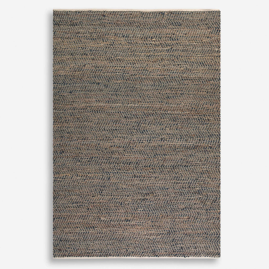 Tobais 8 X 10 Rescued Leather & Hemp Rug - Bombay Mercantile