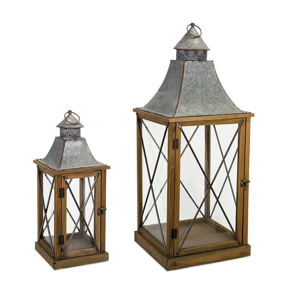 Set of 2 Rustic Lantern - Bombay Mercantile