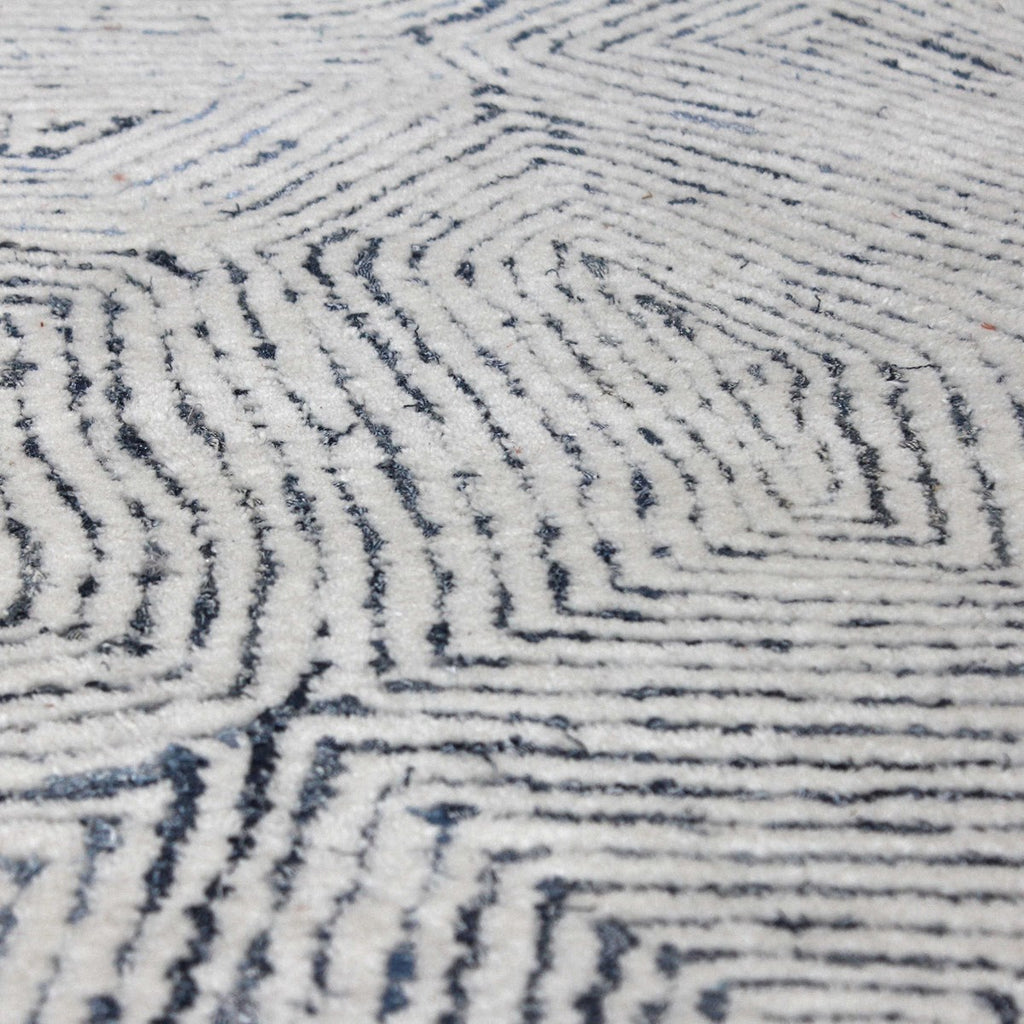 Maze Blue 9 X 12 Rug - Bombay Mercantile