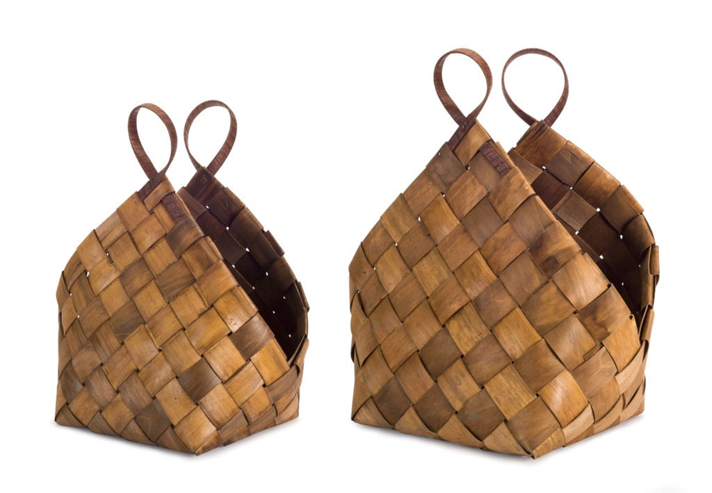 Metasequoia Brown shade baskets, Set of 4 - Bombay Mercantile