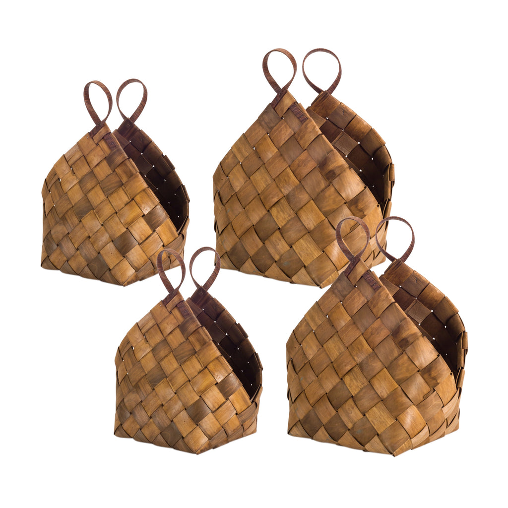 Metasequoia Brown shade baskets, Set of 4 - Bombay Mercantile
