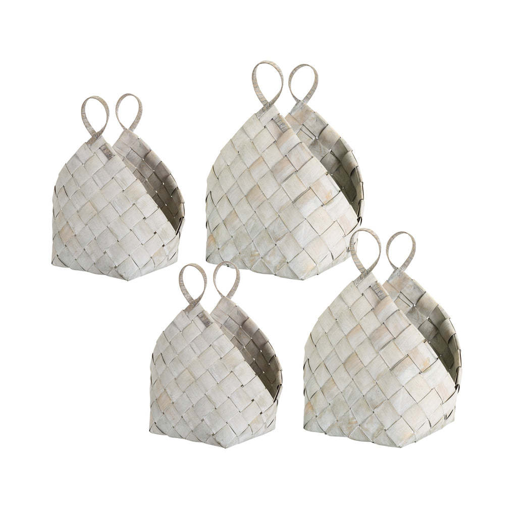 Metasequoia neutral shade baskets, Set of 4 - Bombay Mercantile