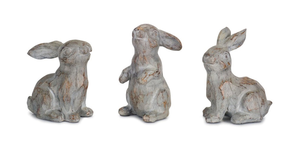 Set of 6 Marble finish Rabbits - Bombay Mercantile