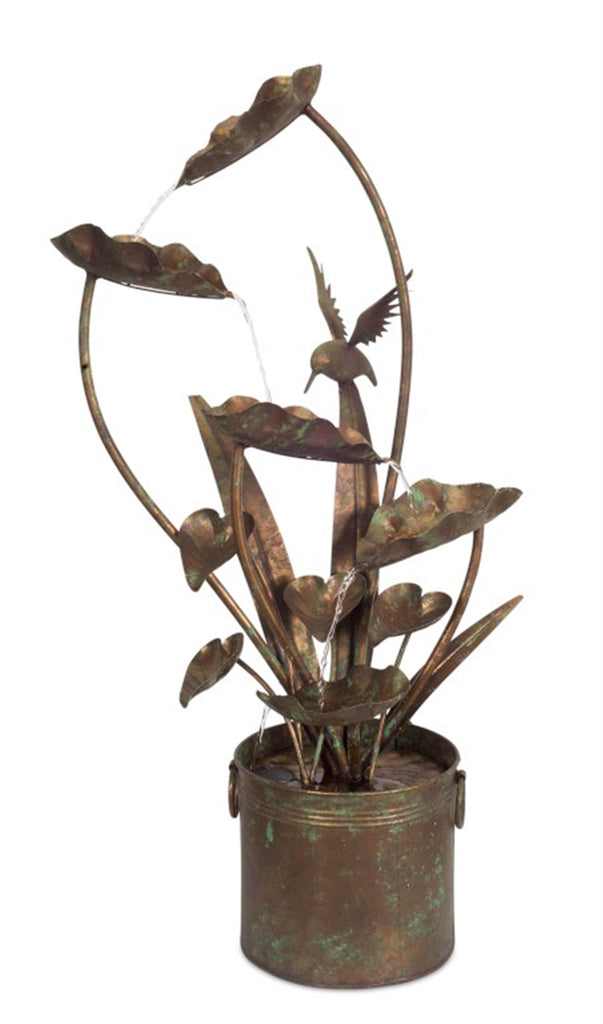 Anthurium And Humming Bird Fountain - Bombay Mercantile
