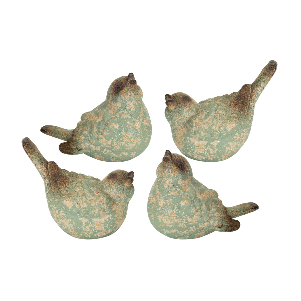 Set of 4 Distressed Birds - Bombay Mercantile