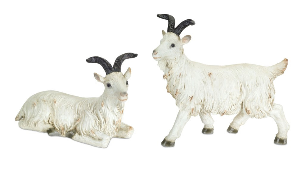 Set of 2, White Goat - Bombay Mercantile