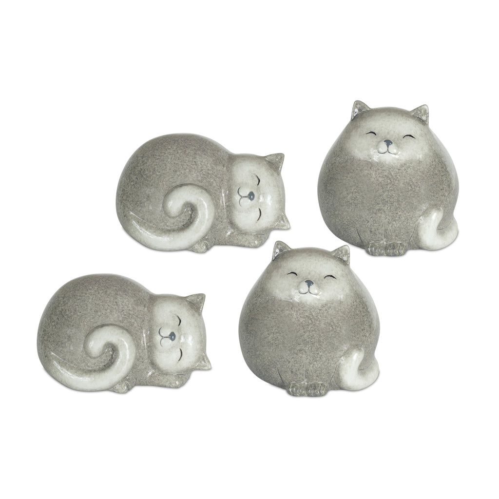 Set of 3, Tera cotta Cat set - Bombay Mercantile