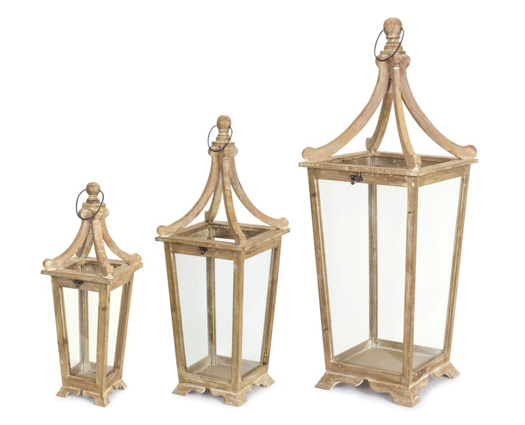 Set of 3 Untreated Lantern - Bombay Mercantile