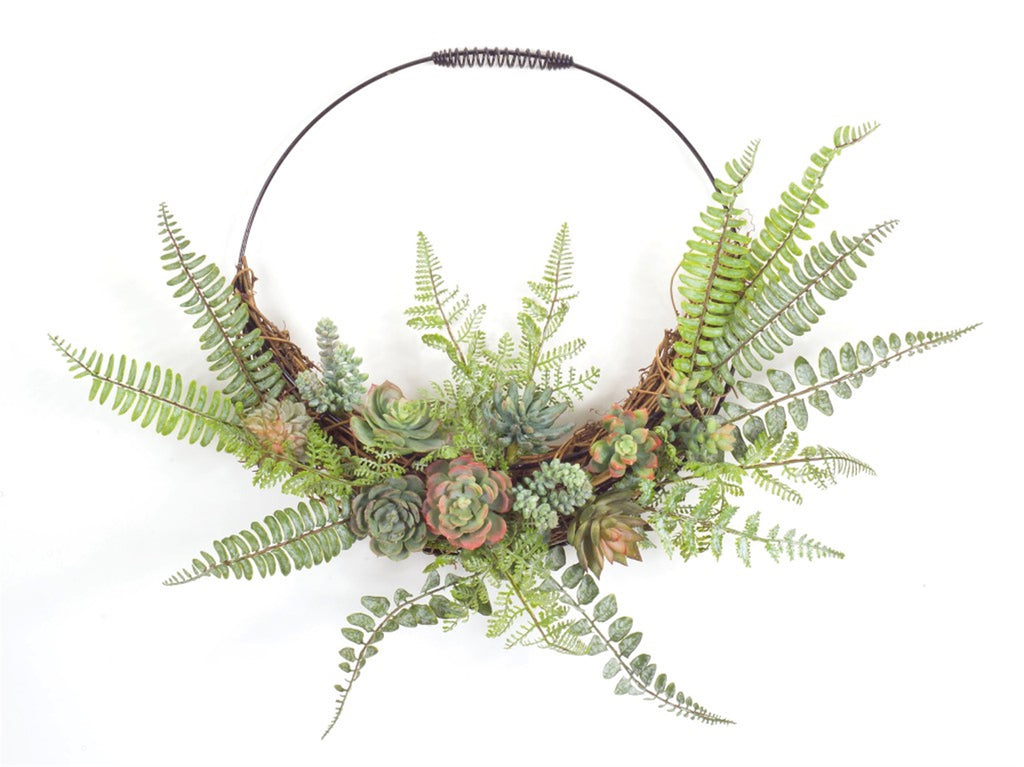 Fern And Succulent Wall Decor - Bombay Mercantile