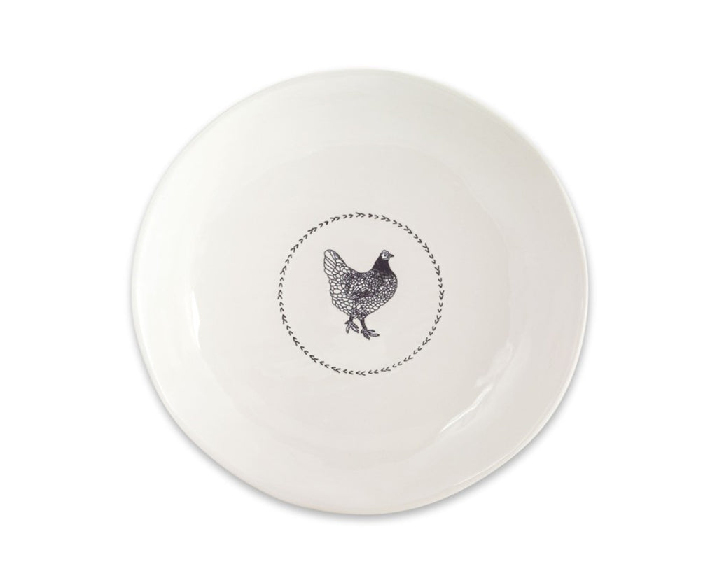 Set of 2 Chicken Round Platter - Bombay Mercantile