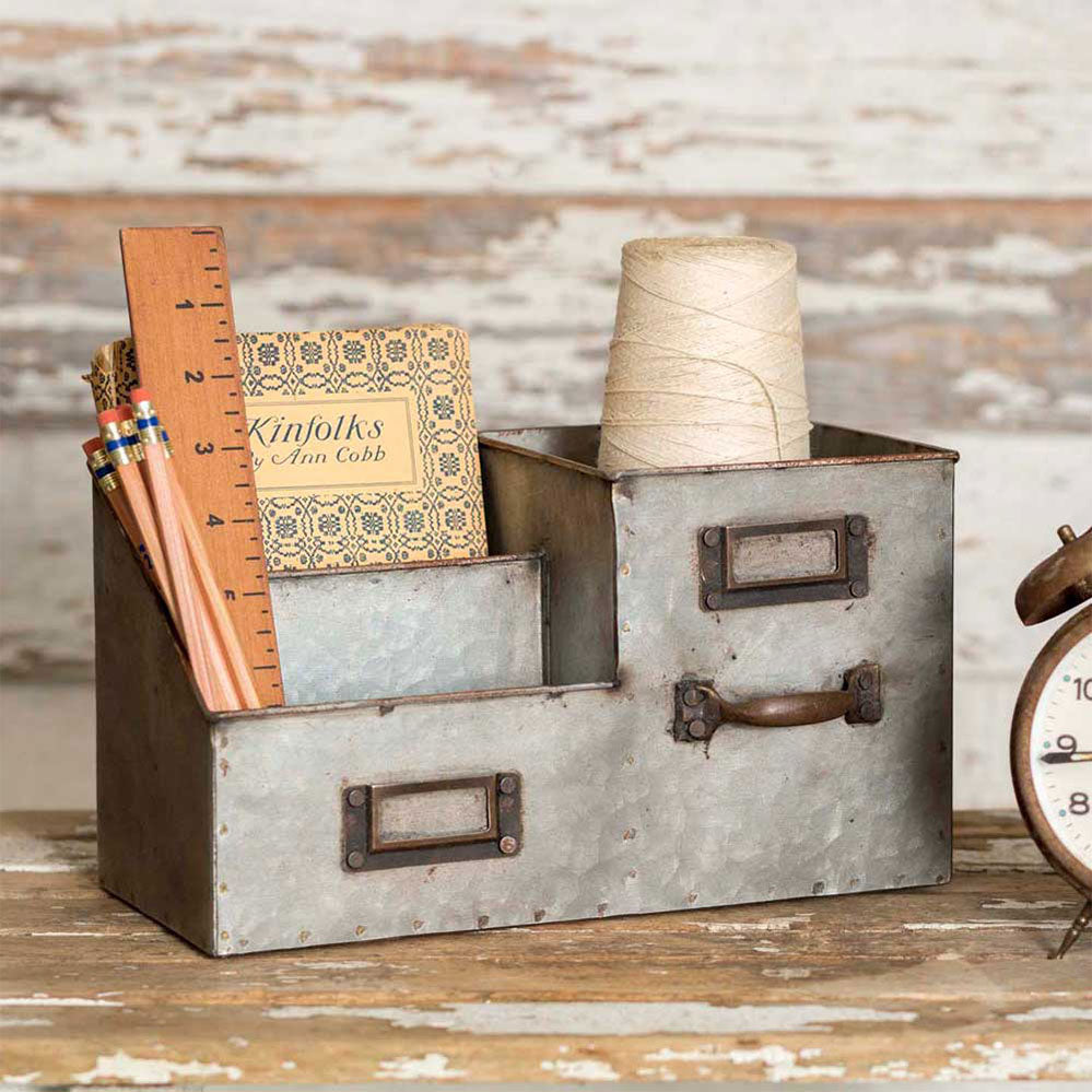 Three Bin Desk Organizer - Bombay Mercantile